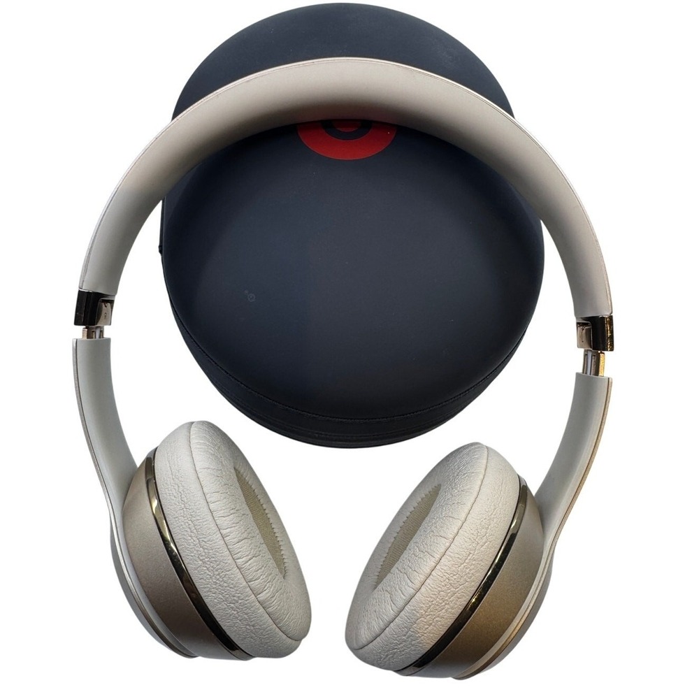 Beats Solo3 Wireless Headphones Gold On-Ear Tested With Case Fast Ship‎
